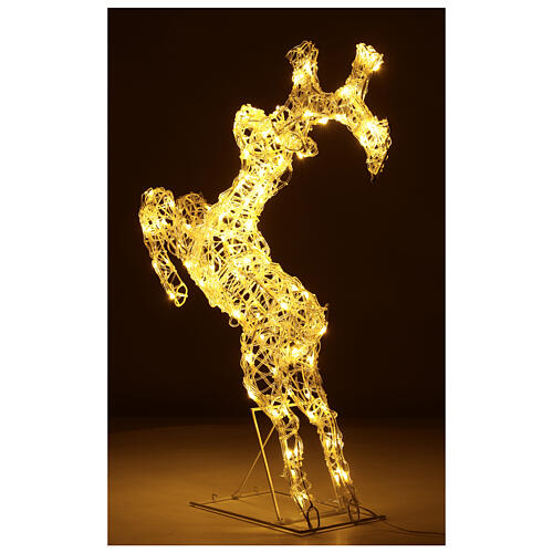 Jumping reindeer, h 80 cm, crystal-effect wire, 120 warm LED lights, indoor/outdoor 4