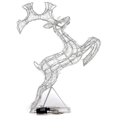 Jumping reindeer, h 80 cm, crystal-effect wire, 120 warm LED lights, indoor/outdoor 7