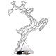 Jumping reindeer, h 80 cm, crystal-effect wire, 120 warm LED lights, indoor/outdoor s7