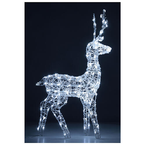 Lighted reindeer, h 110 cm, crystal-effect wire, 160 cold LED lights, indoor/outdoor 4