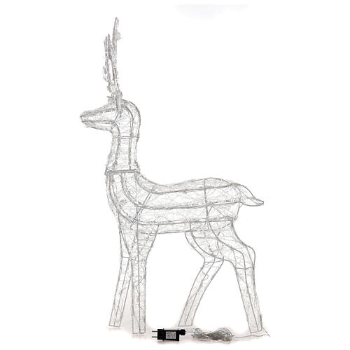 Lighted reindeer, h 110 cm, crystal-effect wire, 160 cold LED lights, indoor/outdoor 6