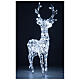 Lighted reindeer, h 110 cm, crystal-effect wire, 160 cold LED lights, indoor/outdoor s2