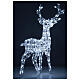 Lighted reindeer, h 110 cm, crystal-effect wire, 160 cold LED lights, indoor/outdoor s5