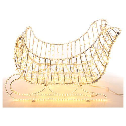 Christmas sleigh with warm white LED tube and lights, 32 in, for outdoor 3