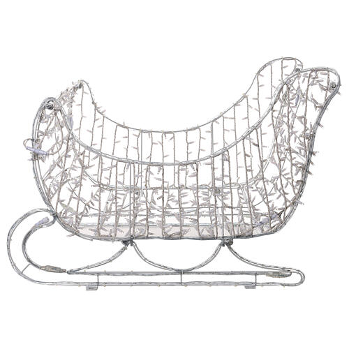 Christmas sleigh with warm white LED tube and lights, 32 in, for outdoor 8