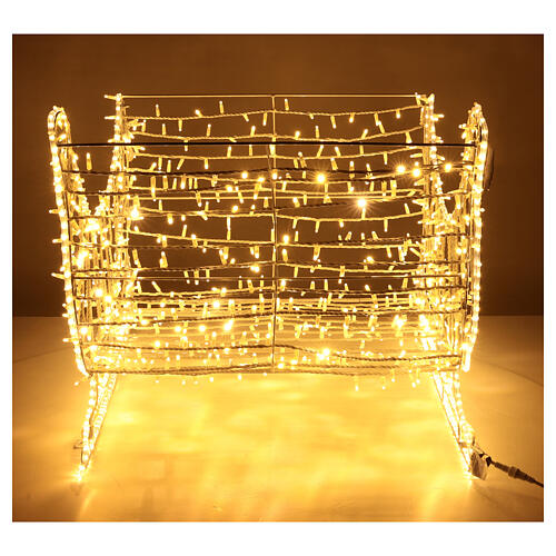 Traîneau de Noël tube LED et guirlande lumineuse blanc chaud h 80 cm EXTÉRIEUR 5