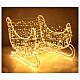 LED Christmas sleigh with tube warm White firefly lights h 80 cm outdoor s7