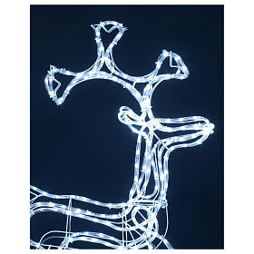 Weihnachtliches Rentier mit gebogenem Bein kaltweiße LEDs Außenbereich, 100 cm