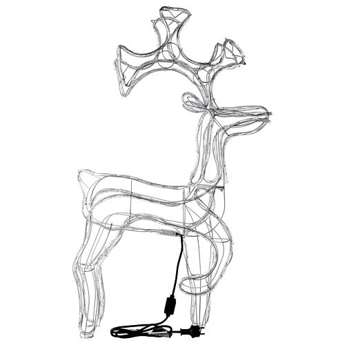 Renifer bożonarodzeniowy zgięta noga, rurka led biały zimny, h 100 cm, na zewnątrz 8