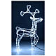 Rena de pé luminosa Natal tubo luz LED branca fria 97 cm para exterior s1