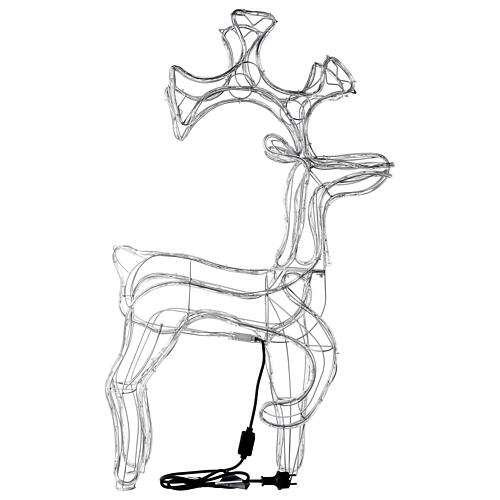 Reno Navideño de pie tubo led blanco cálido h 100 cm exterior 8