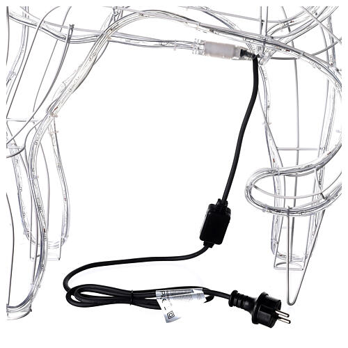 Reno Navideño de pie tubo led blanco cálido h 100 cm exterior 9