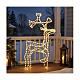 Reno Navideño de pie tubo led blanco cálido h 100 cm exterior s2