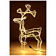 Reno Navideño de pie tubo led blanco cálido h 100 cm exterior s6