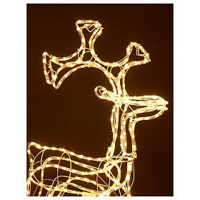 Renne de Noël jambe pliée tube LED blanc chaud h 100 cm EXTÉRIEUR