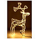 Christmas reindeer standing warm white LED tube h 100 cm for outdoors s1