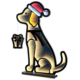 Infinity Light Christmas dog with multicoloured LEDs, INDOOR/OUTDOOR, 30x25 in