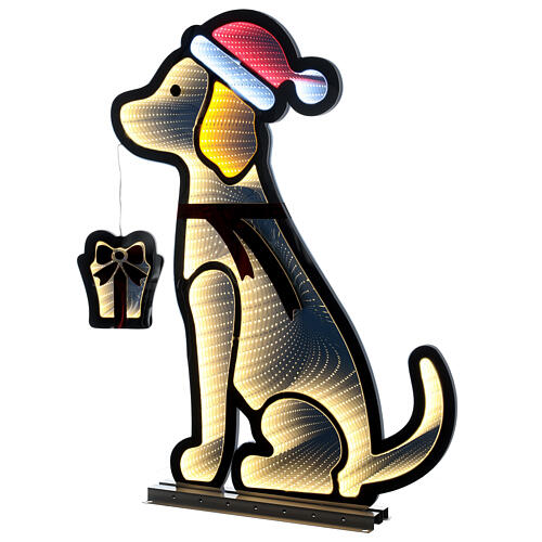 Infinity Light Christmas dog with multicoloured LEDs, INDOOR/OUTDOOR, 30x25 in 2