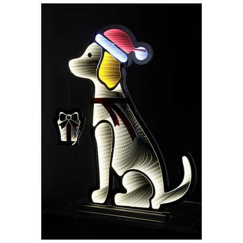 Infinity Light Christmas dog with multicoloured LEDs, INDOOR/OUTDOOR, 30x25 in 3