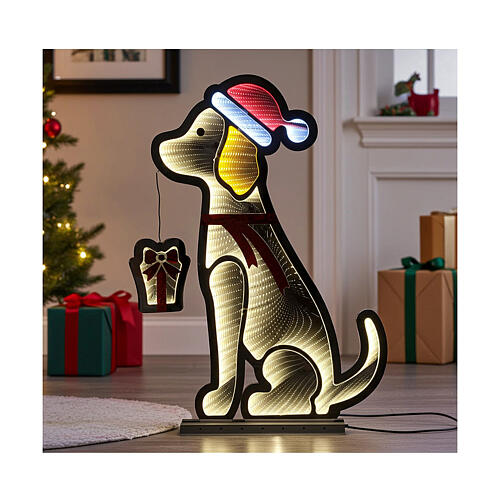 Infinity Light Christmas dog with multicoloured LEDs, INDOOR/OUTDOOR, 30x25 in 2