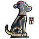 Infinity Light Christmas dog with multicoloured LEDs, INDOOR/OUTDOOR, 30x25 in s5
