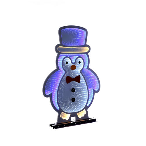 Pinguin mit mehrfarbigen LEDs Infinity-Lichter Innen- und Außenbereich, 80x55 cm 5