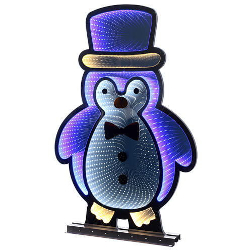 Infinity Light Christmas penguin with multicoloured LEDs, INDOOR/OUTDOOR, 30x20 in 2