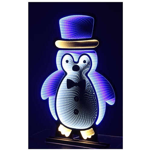 Infinity Light Christmas penguin with multicoloured LEDs, INDOOR/OUTDOOR, 30x20 in 4