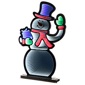 Infinity Light Christmas snowman with multicoloured LEDs, INDOOR/OUTDOOR, 35x20 in
