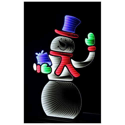 Infinity Light Christmas snowman with multicoloured LEDs, INDOOR/OUTDOOR, 35x20 in 3