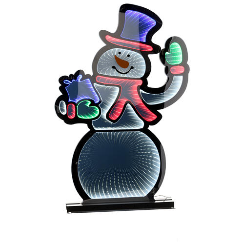 Muñeco de nieve LED multicolor Infinity Light uso int ext 75x55 cm 4