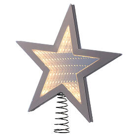 Stern für Baumspitze mit weißen LEDs Infinity-Lichter Innen- und Außenbereich, 25x20 cm