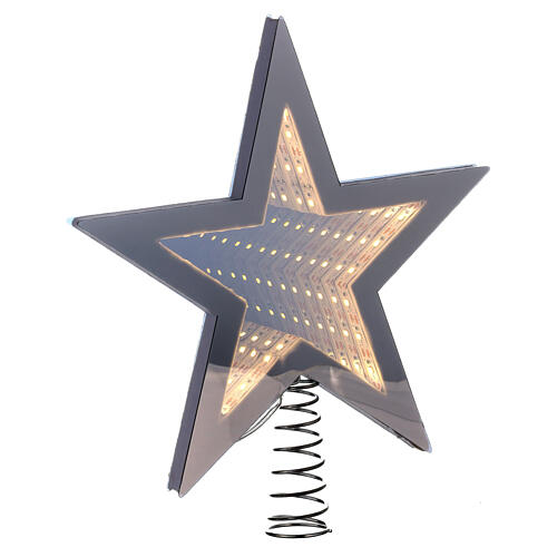 Stern für Baumspitze mit weißen LEDs Infinity-Lichter Innen- und Außenbereich, 25x20 cm 2