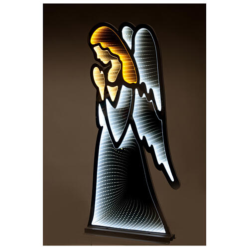 Engel weiß mit LEDs Infinity-Lichter Innen- und Außenbereich, 90x40 cm 1