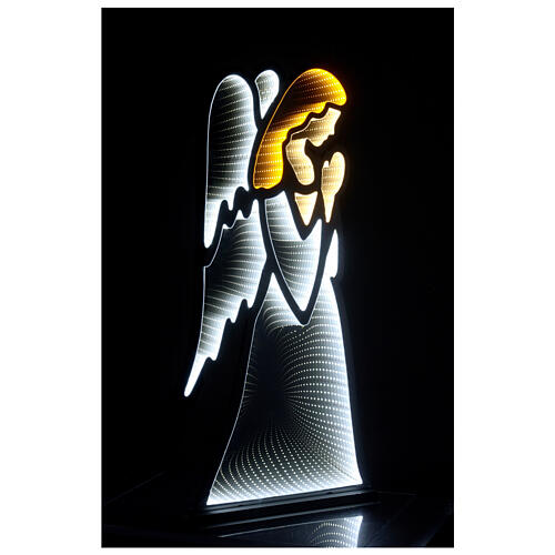 Engel weiß mit LEDs Infinity-Lichter Innen- und Außenbereich, 90x40 cm 3