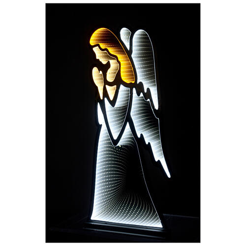 Engel weiß mit LEDs Infinity-Lichter Innen- und Außenbereich, 90x40 cm 5