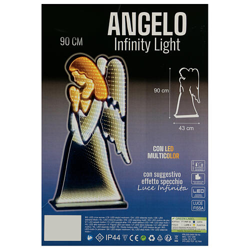 Engel weiß mit LEDs Infinity-Lichter Innen- und Außenbereich, 90x40 cm 7