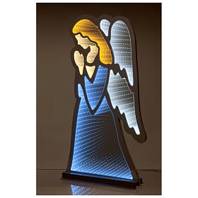 Infinity Light praying angel with multicoloured LEDs, INDOOR/OUTDOOR, 24x12 in