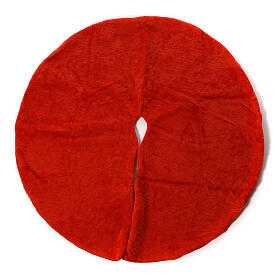 Christmas tree skirt, red plush, 47 in