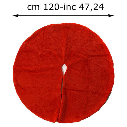 Christmas tree skirt, red plush, 47 in 3