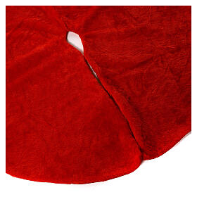 Okrycie na stojak choinki pokrowiec pluszowy czerwony 120 cm