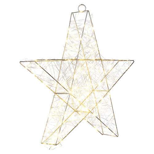 3D hanging star 30x30 cm, warm white LED drops 3