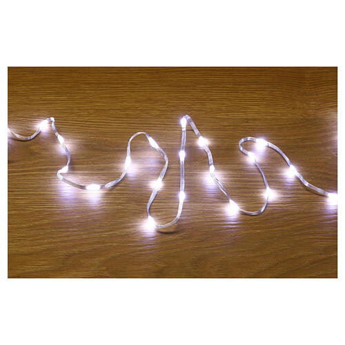 Guirlande lumineuse 400 maxi gouttes LED blanches, pliables, 20 m, câble transparent, minuteur et jeux de lumières 2
