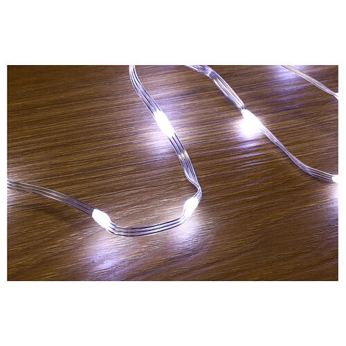 Guirlande lumineuse 400 maxi gouttes LED blanches, pliables, 20 m, câble transparent, minuteur et jeux de lumières 4