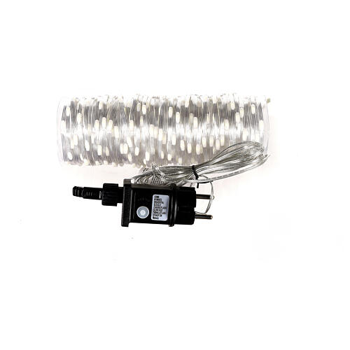 Guirlande lumineuse 400 maxi gouttes LED blanches, pliables, 20 m, câble transparent, minuteur et jeux de lumières 5