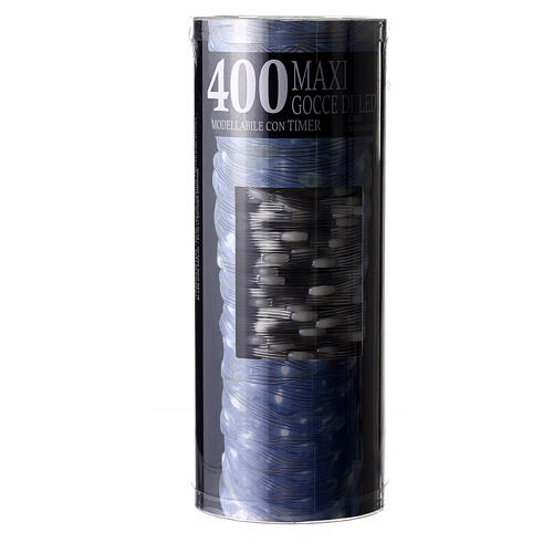 Świąteczne lampki, łańcuch 20 m z 400 dużymi kroplami LED w bieli 8