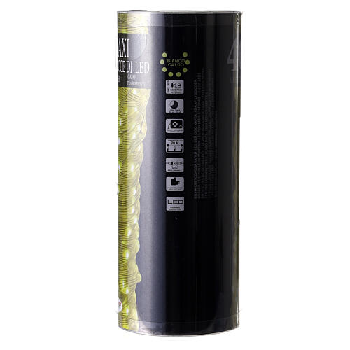 400 Maxi gocce led bianco caldo 20 m cavo modellabile trasparente timer giochi luce 7