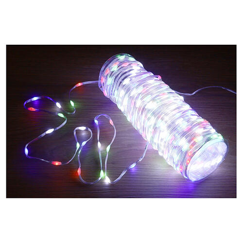 400 maxi LED multicoloured drops, pliable, 20 m, clear cable, timer and light modes 1