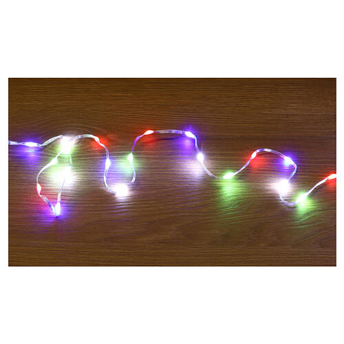 400 maxi LED multicoloured drops, pliable, 20 m, clear cable, timer and light modes 2