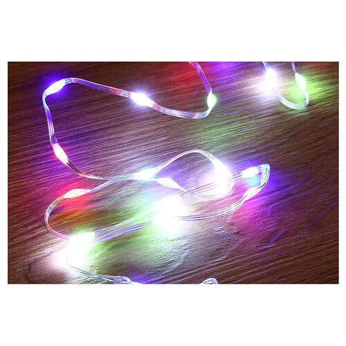 400 maxi LED multicoloured drops, pliable, 20 m, clear cable, timer and light modes 3